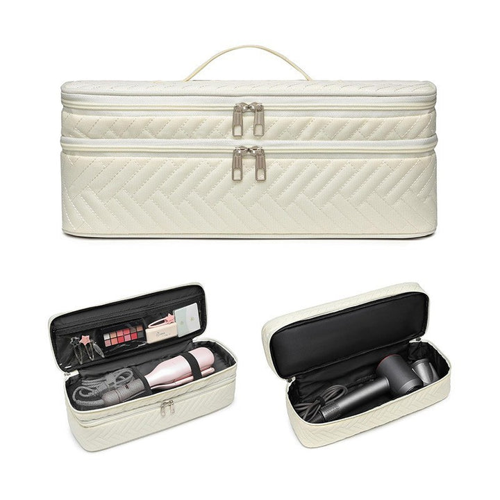 Cosmetic organizer bag for hair dryers and styling tools Bowlift