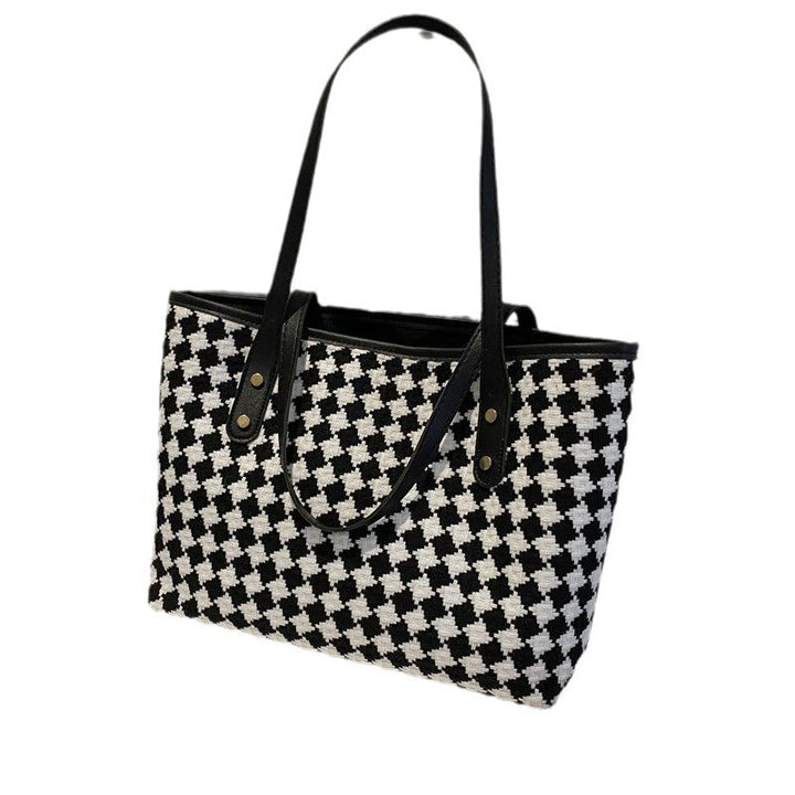 Woven Pattern Beach Tote Bag Bowlift