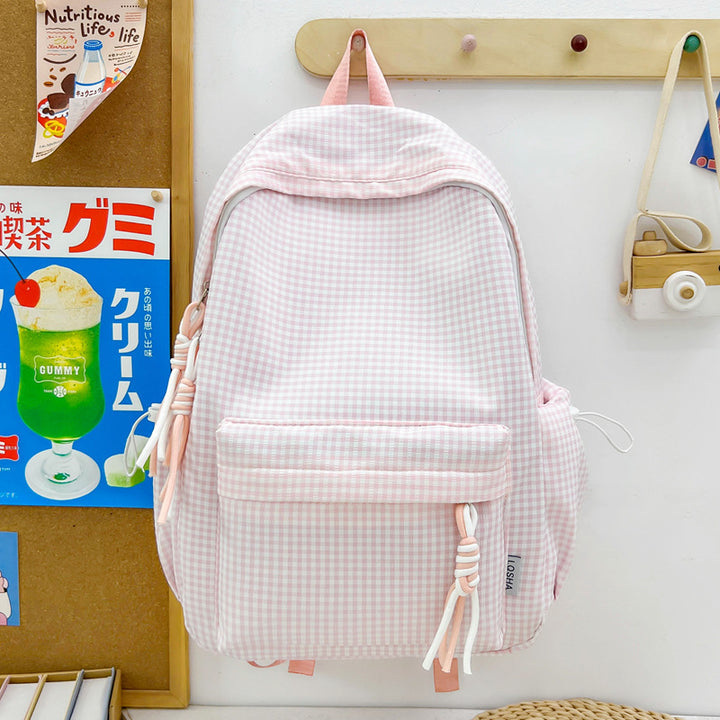 Trendy Checked Patterned Backpack