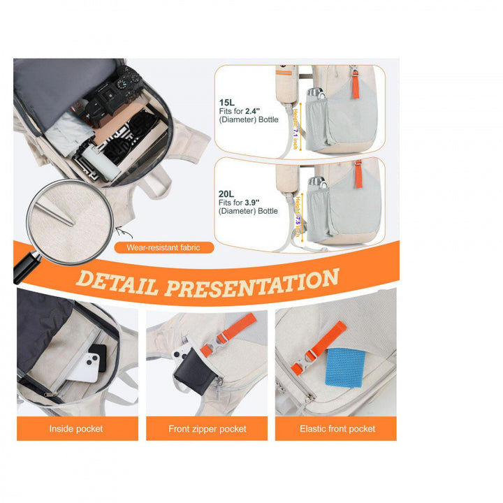Ergonomic leisure backpack with practical smartphone pocket Bowlift