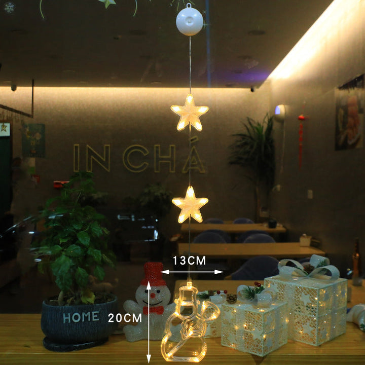 BowLift | Christmas 3pcs LED Light Star Hanging Tree Sucker Window Ornaments