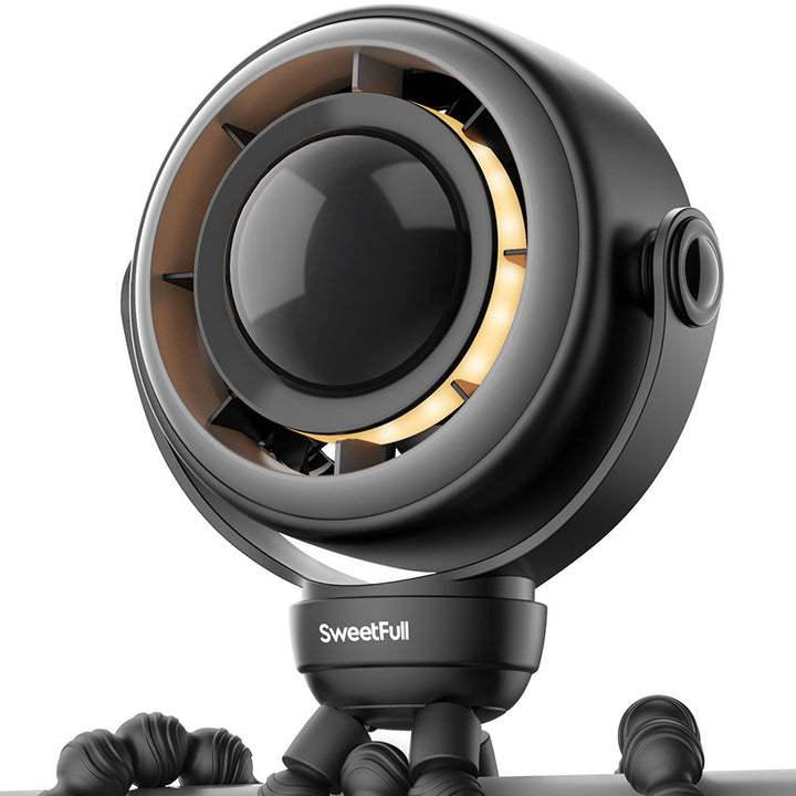Unisex nano compact livestreaming camera with integrated ring light and flexible handlebar and tube mount Bowlift