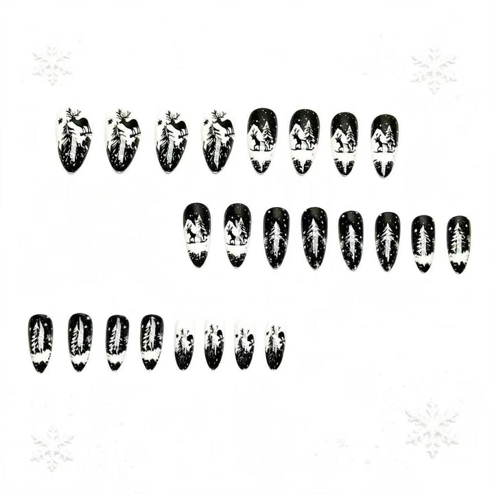Elegant Artificial Nails in Christmas Design Bowlift