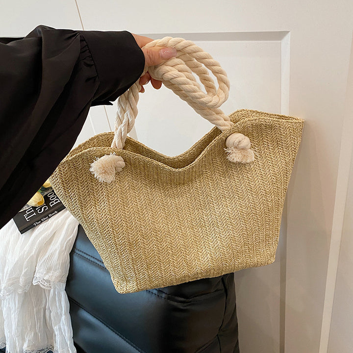 Chic Handwoven Beach Tote Bag Bowlift