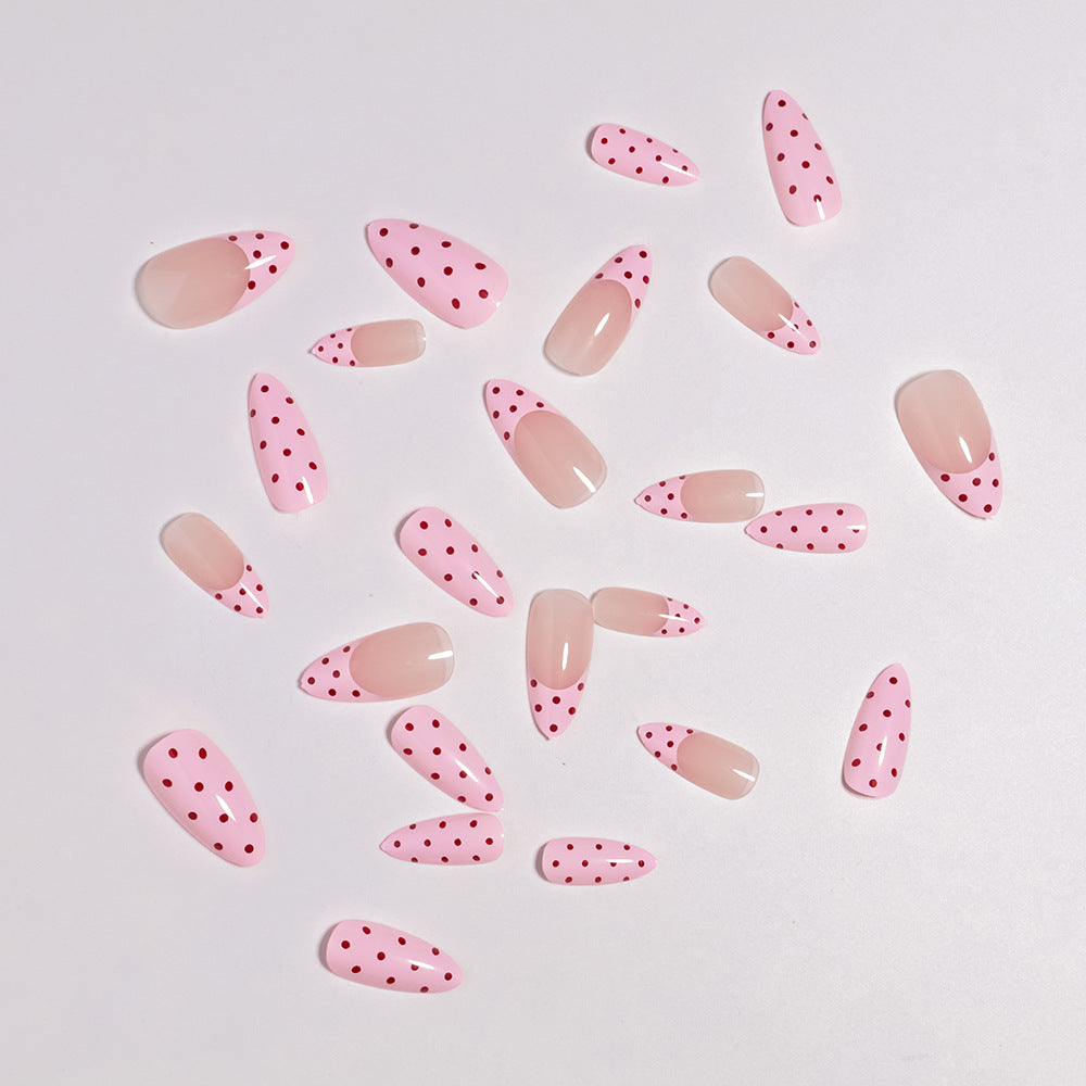 Artistic Polka Dot Press-On Nail Design Bowlift