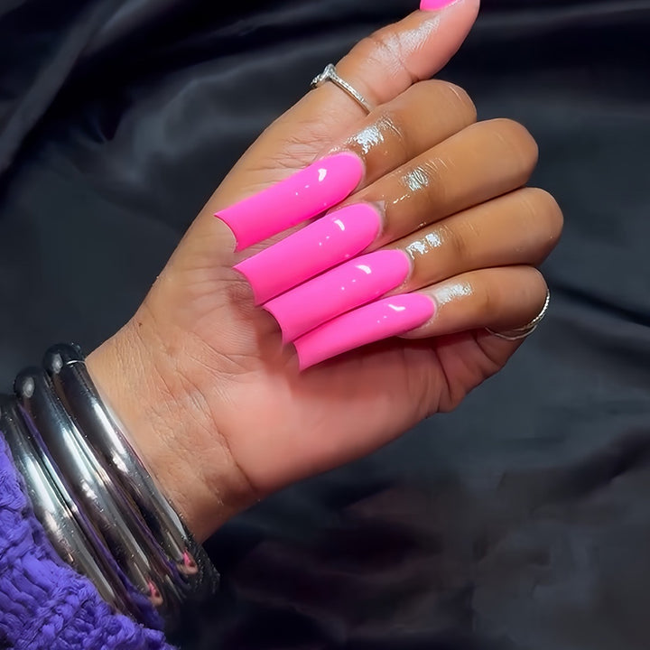 Glossy Long Press-On Nails Bowlift