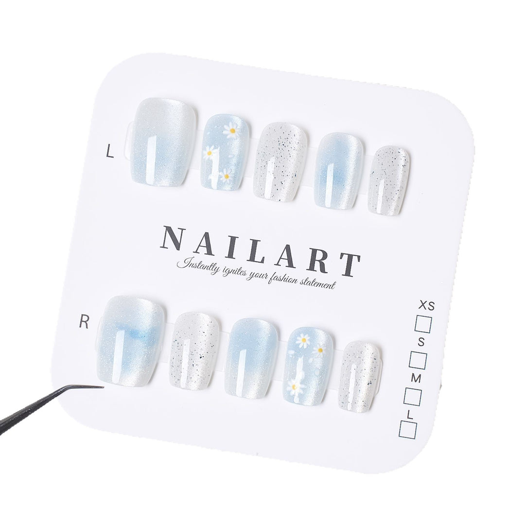 Artistic Floral Print Press-On Nail Set Bowlift