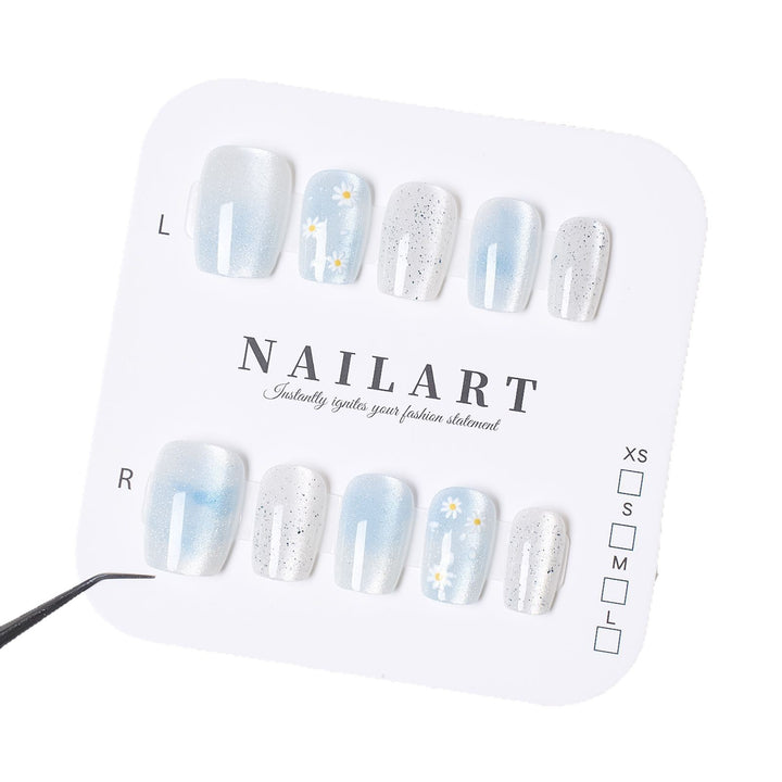 Artistic Floral Print Press-On Nail Set Bowlift