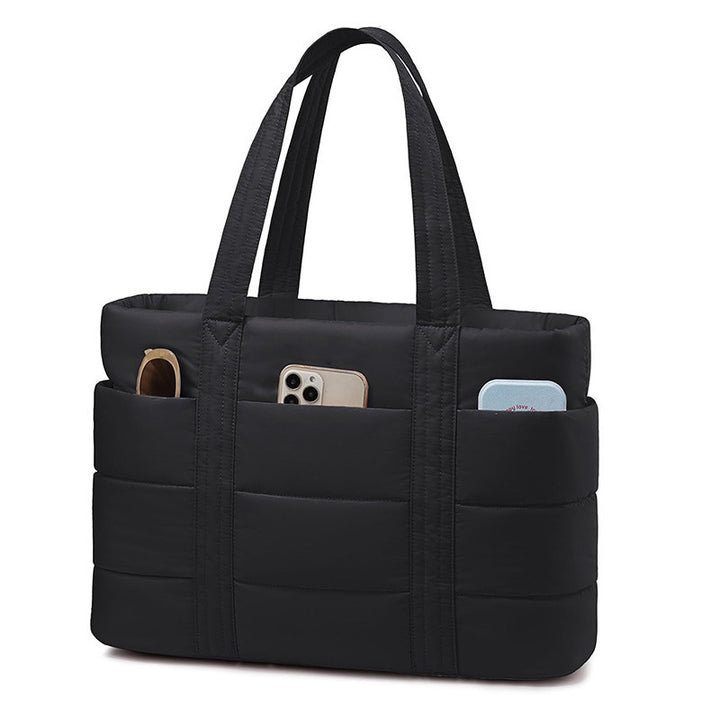 Padded tote bag with practical exterior pockets Bowlift