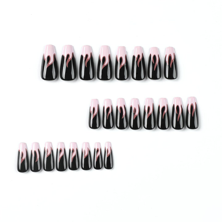 Artistic nail extensions with gradient and flame design Bowlift