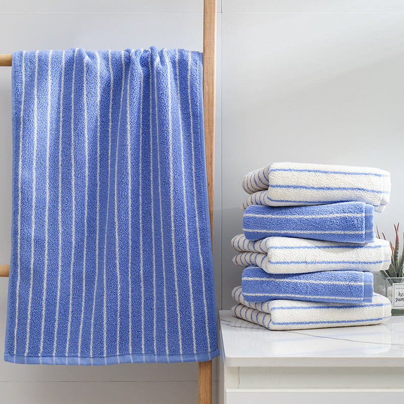 Women Elegant Terry Bath Towel with Striped Pattern Bowlift