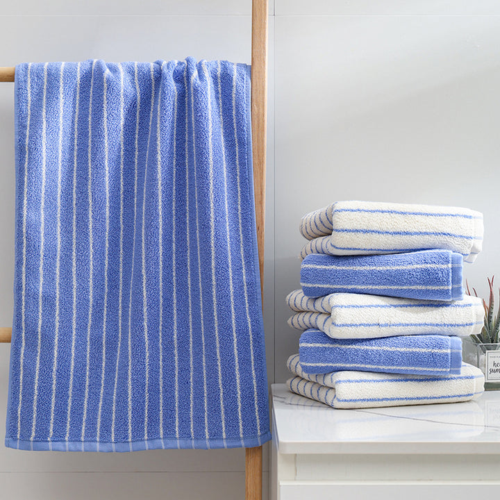 Women Elegant Terry Bath Towel with Striped Pattern Bowlift