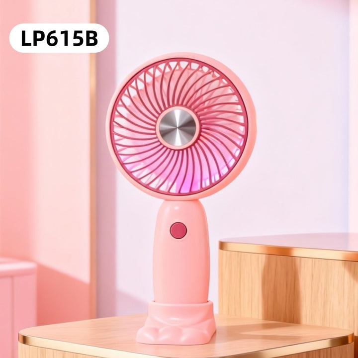 Women portable mini fan with LED light effects and ergonomic design Bowlift