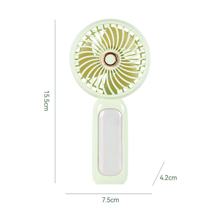 Women Portable Mini Hand Fan with LED Light Bowlift