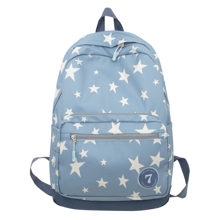 Star Print Casual School Backpack Bowlift