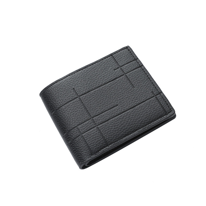 Textured Bi-Fold Leather Wallet Bowlift