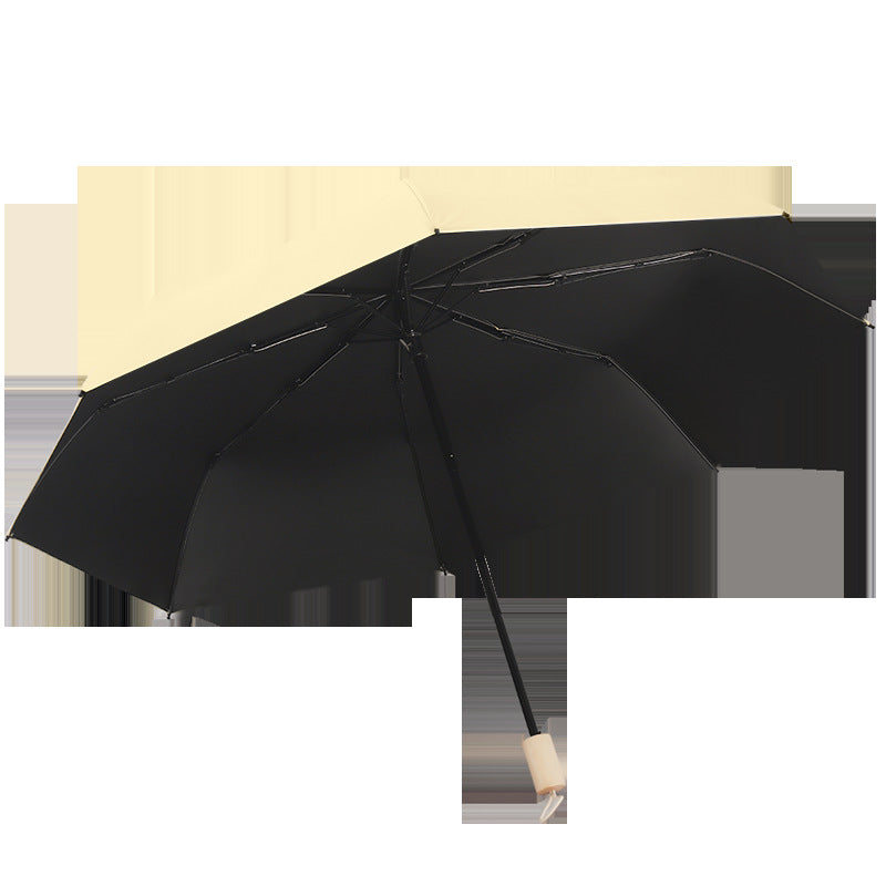Ladies elegant folding umbrella with eco-friendly wooden handle Bowlift