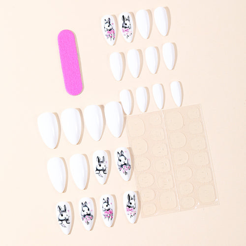 Creative Bunny-Themed Acrylic Nail Art Extensions Bowlift