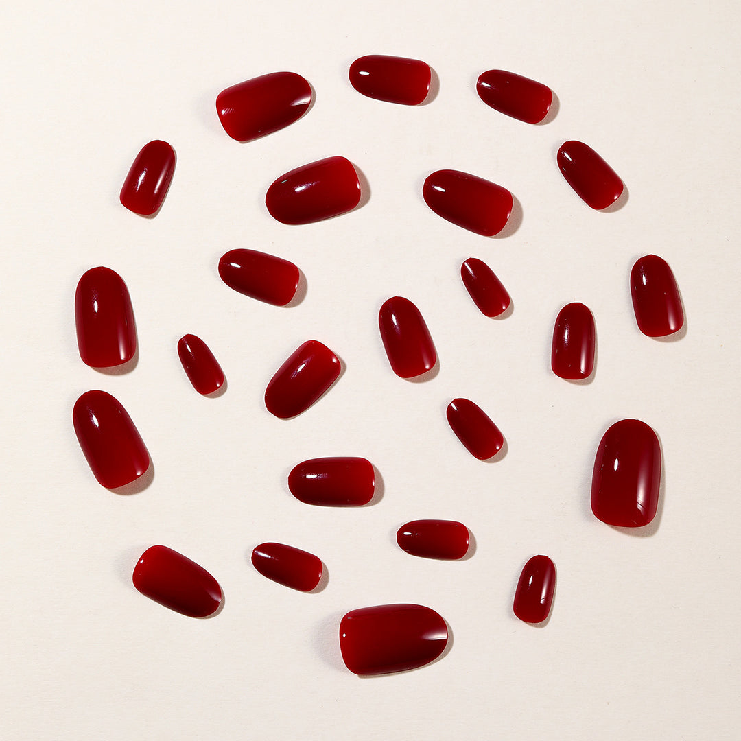 Glossy Almond-Shaped Nail Enhancements Bowlift