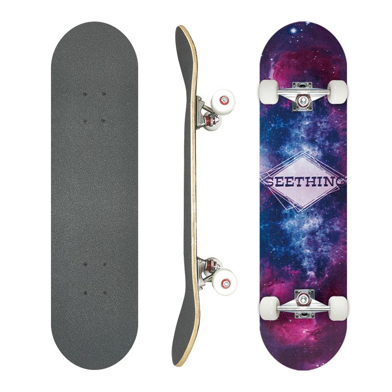 Complete Street Skateboard with Maple Deck Concave and Durable PU Wheels Bowlift