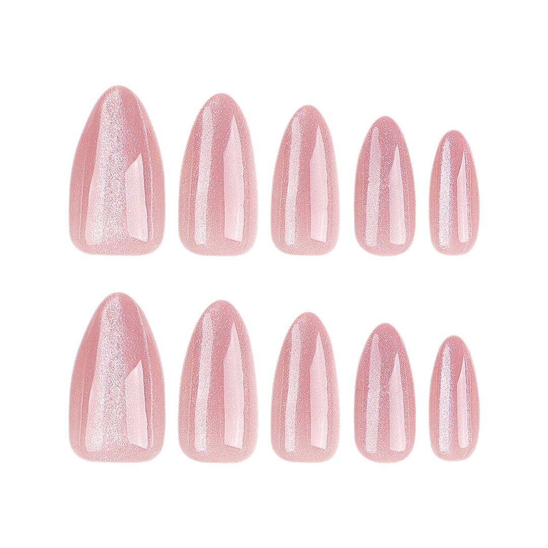 Sparkling Almond-Shaped Press-On Nails Bowlift