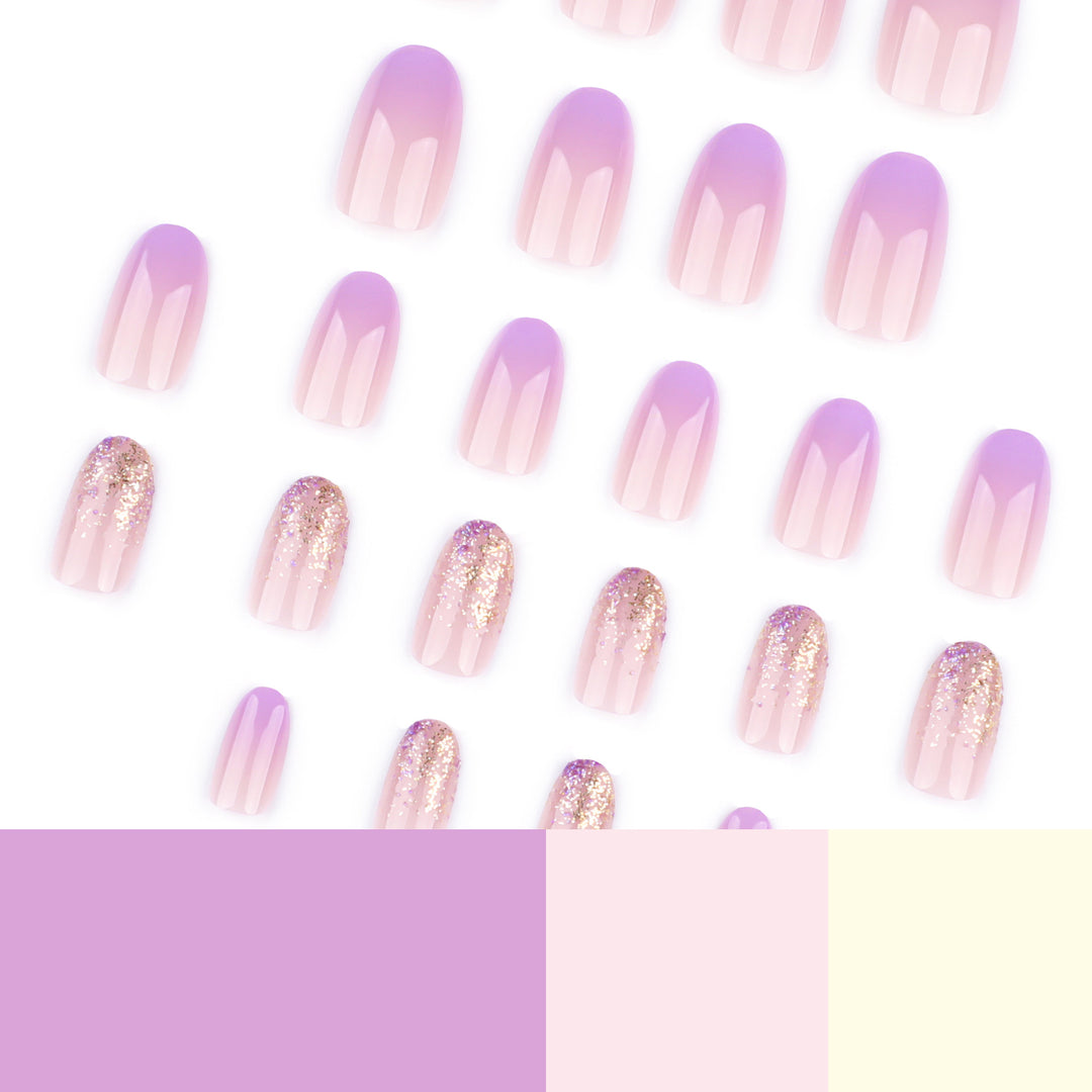 Artful nail art with ombre design and glitter accents Bowlift