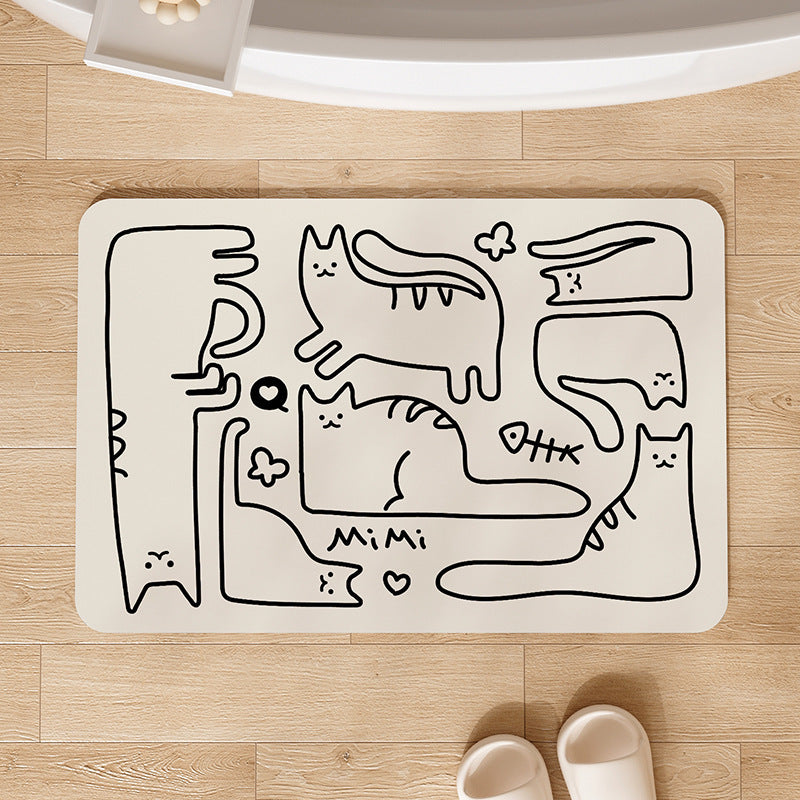 Cat-Shaped Decorative Bath Mat