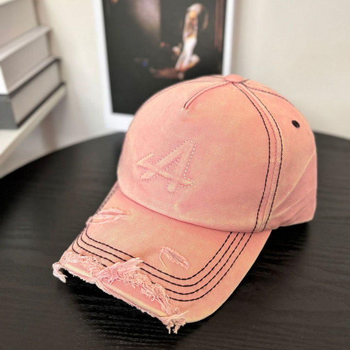 Women's Distressed Vintage Style Baseball Cap Bowlift