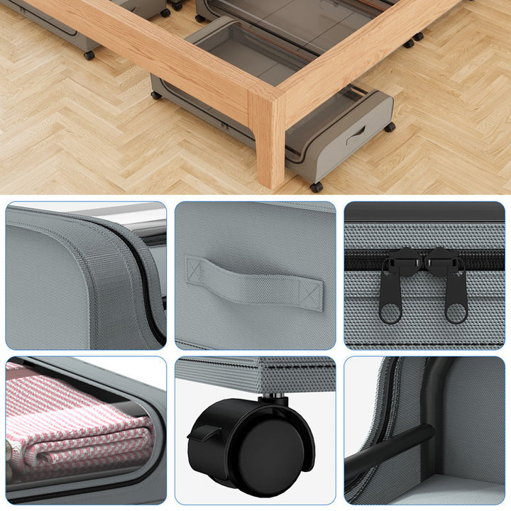 Storage box with wheels and transparent lid Bowlift