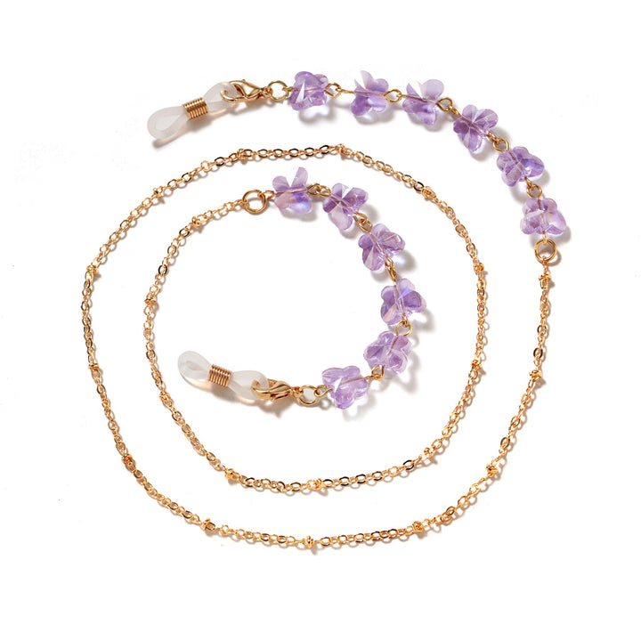 Floral-Embellished Eyewear Chain Bowlift