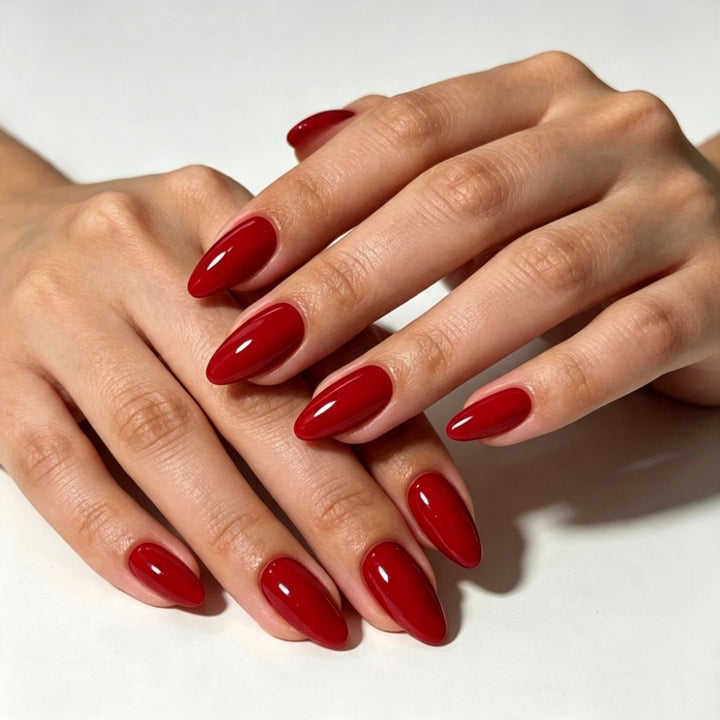 Almond-Shaped Glossy Press-On Nails Bowlift