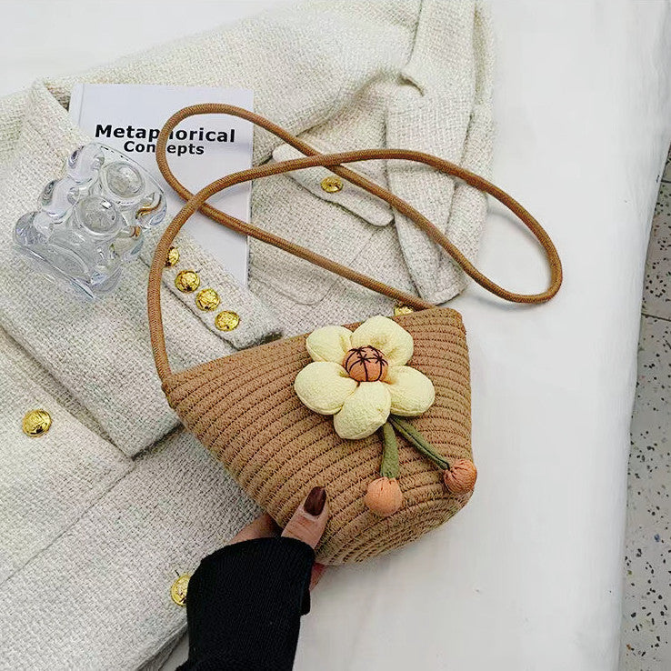 Flower-embellished shoulder bag Bowlift