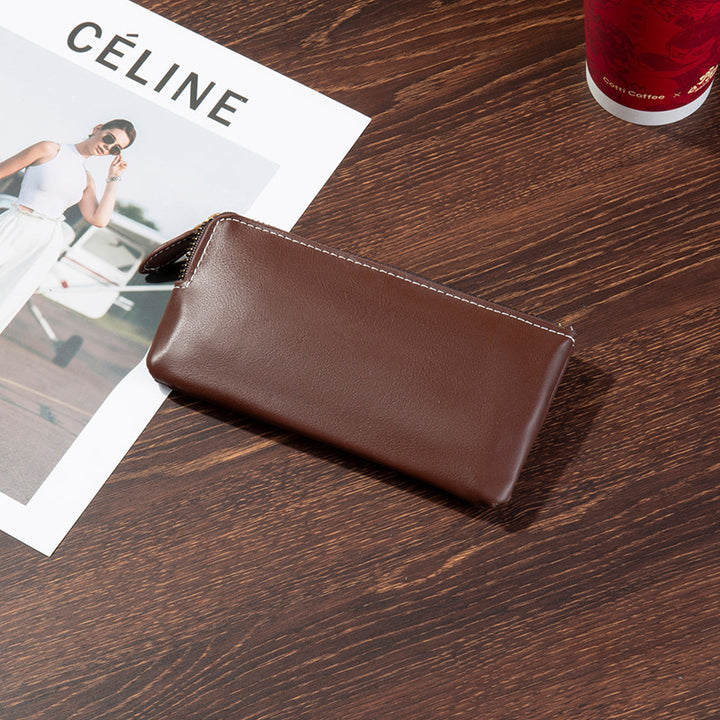 Premium Leather Zippered Travel Wallet Bowlift