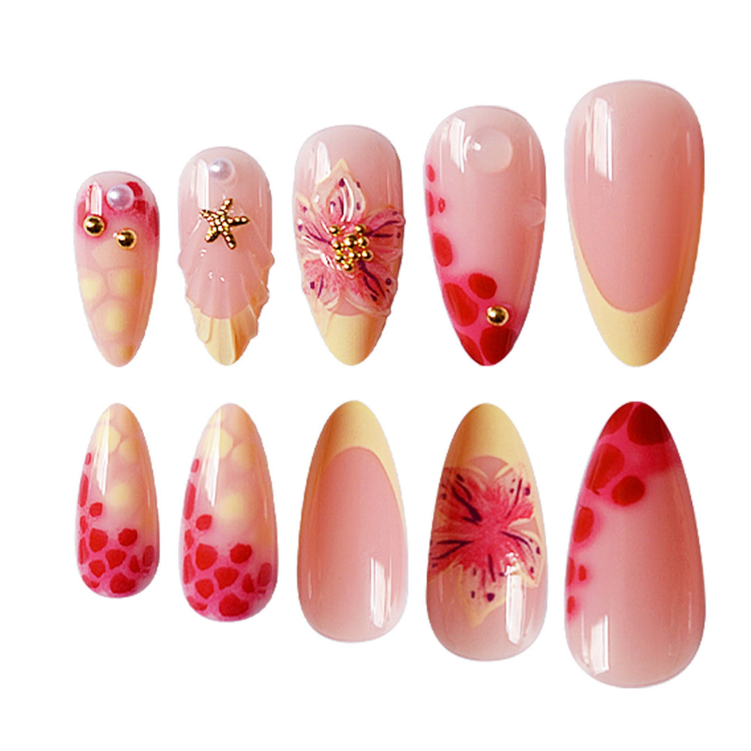 Floral 3D Acrylic Press-On Nail Art Set Bowlift