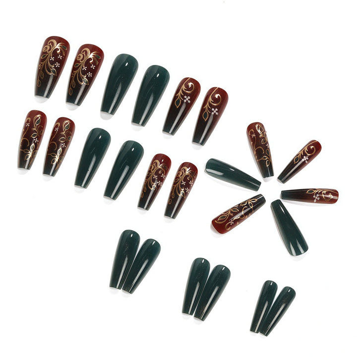 Artificial nails with elegant floral design Bowlift