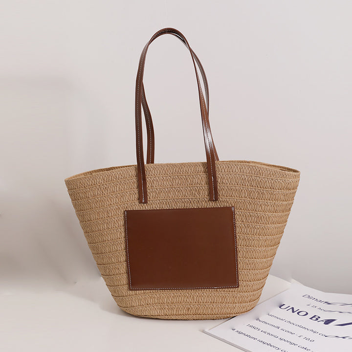 Elegant Bast bag with stylish leather detail Bowlift