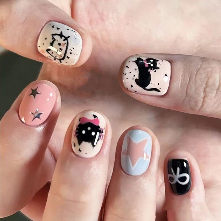 Decorative Crystal-Embellished Press-On Nails Bowlift