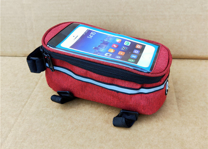 touchscreen top tube bike bag with waterproof compartment and reflective strip Bowlift