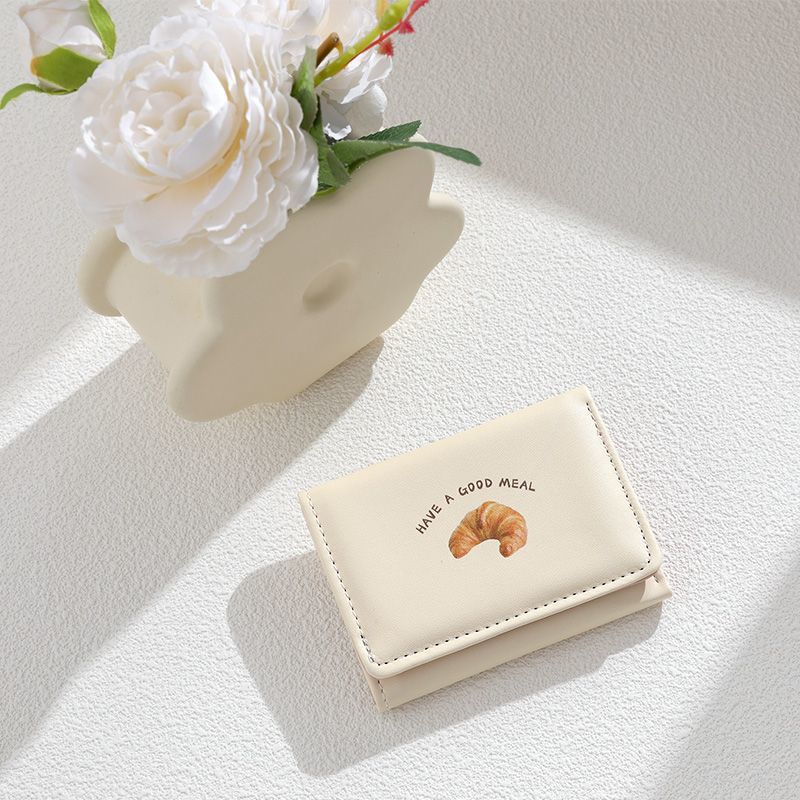 Croissant-Themed Leather Mini Wallet Bowlift