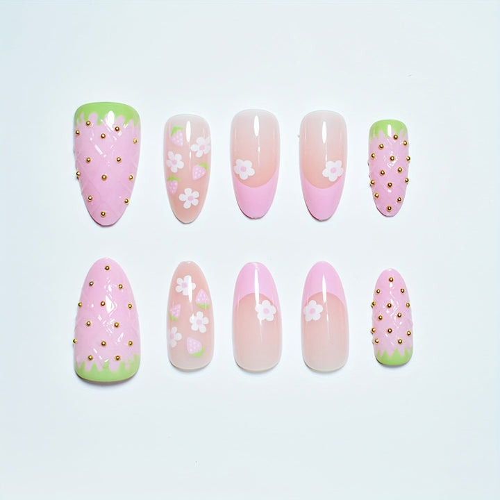 Artistic Kiss-Themed Press-On Nail Art Bowlift
