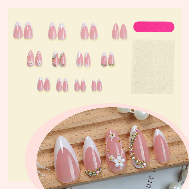 Premium Artistic Press-On Nail Set with Elegant Design Accents Bowlift