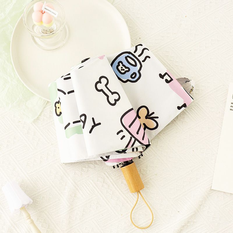 Women Automatic Mini Umbrella with Vibrant Animal Design Bowlift