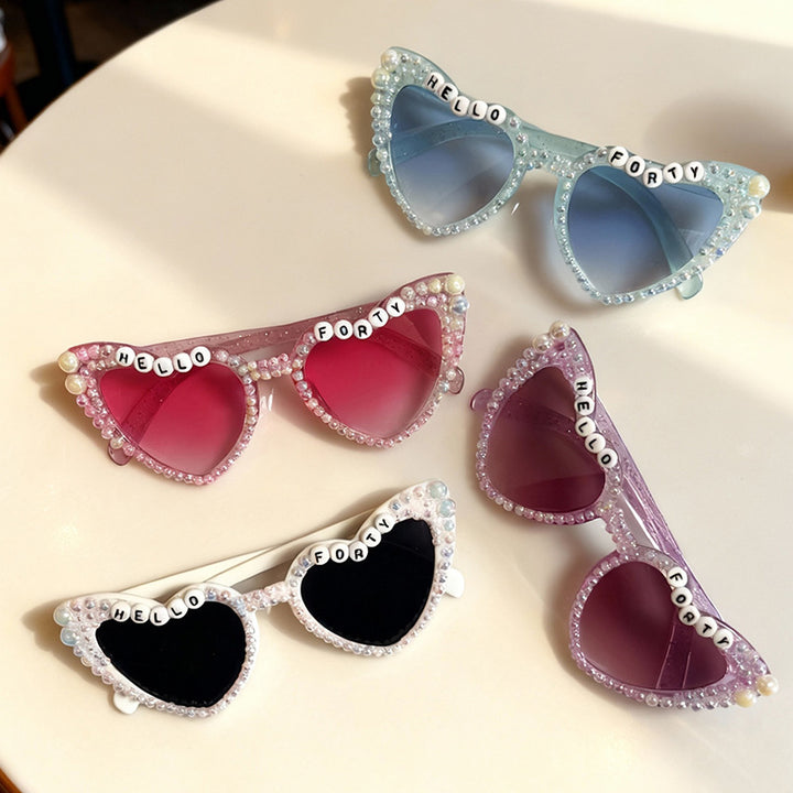 Pearl-Embellished Cat-Eye Sunglasses Bowlift