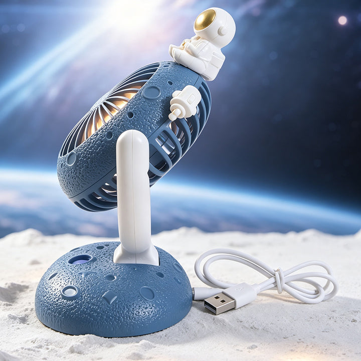 Women Portable USB Desk Fan with Creative Astronaut Design Bowlift