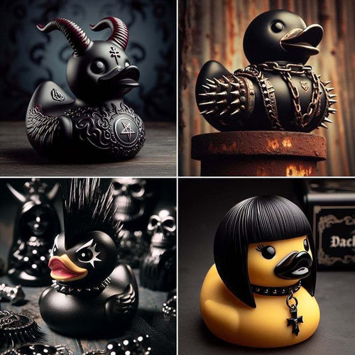 Decorative rubber duck with stylish haircut Bowlift