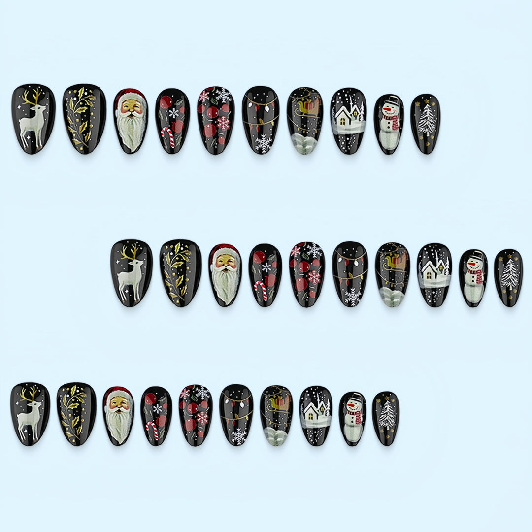 Festive artificial nail set with Christmas motifs Bowlift