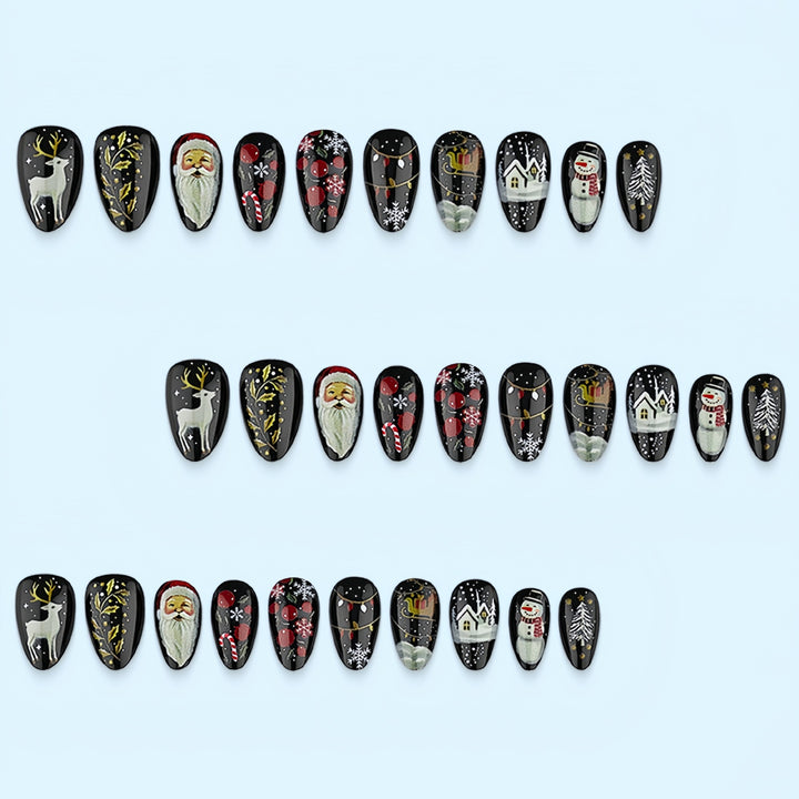 Festive artificial nail set with Christmas motifs Bowlift