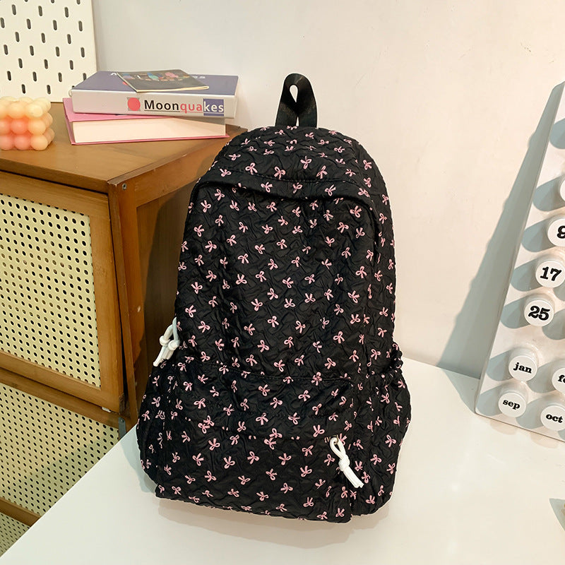 Quilted Floral Design Backpack