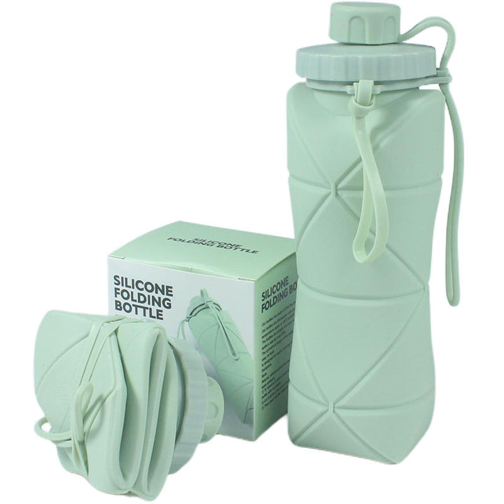 Collapsible Silicone Water Bottle with Leakproof Screw Cap and Carry Strap Bowlift