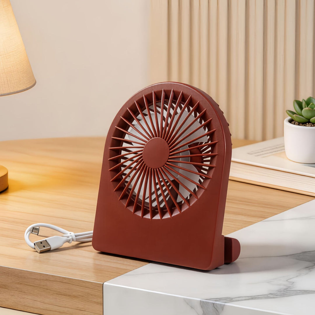 Ladies Compact Table Fan with USB Connection and Quiet Operating Modes Bowlift